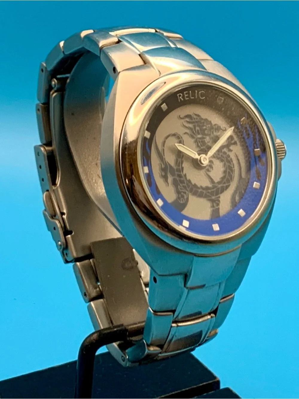 RELIC By FOSSIL ZR55175 Men’s Watch Year Of The Dragon Flames Works New Battery